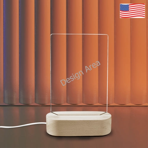 Personalized acrylic photo display with wooden or lighted stand