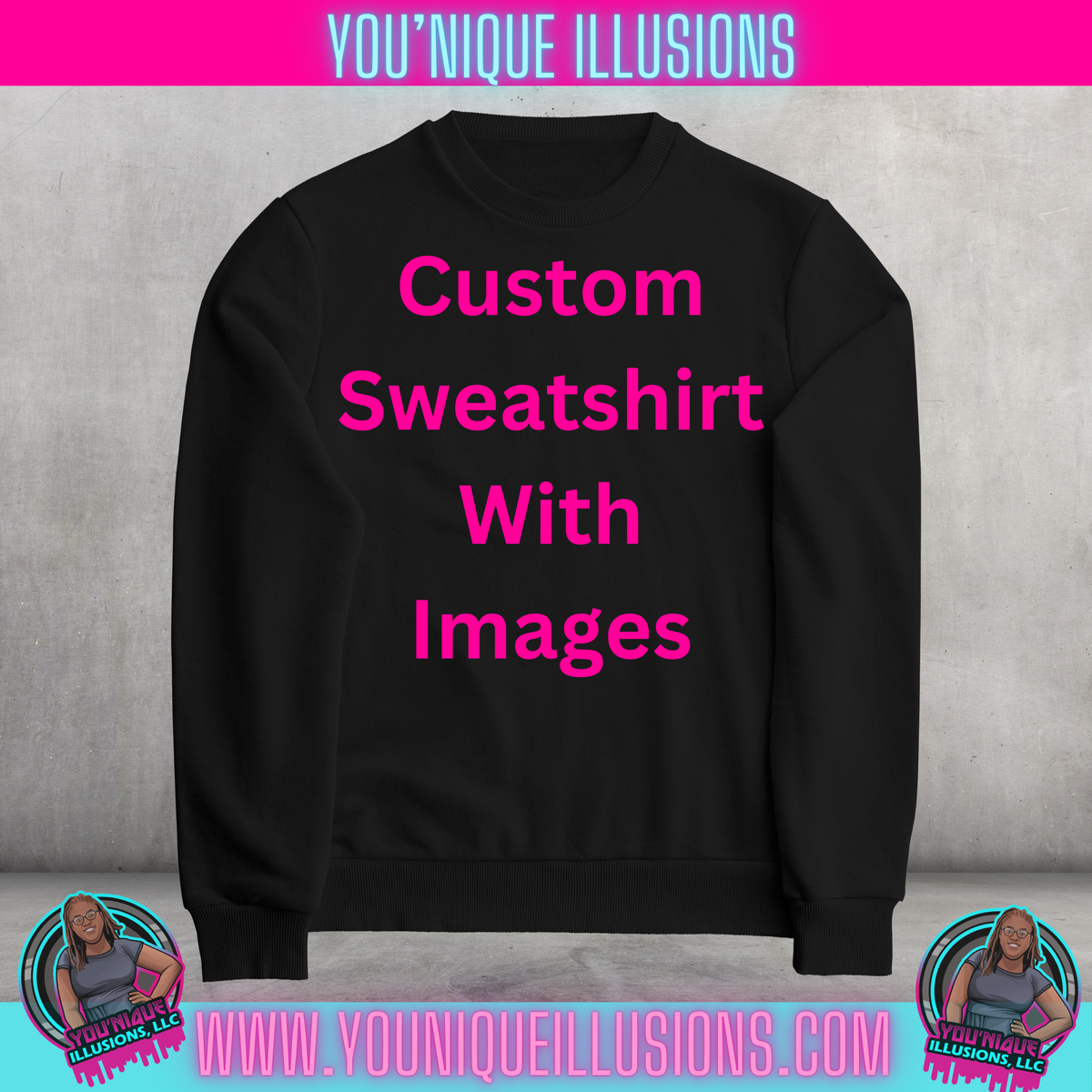 Custom personalized center print sweatshirt