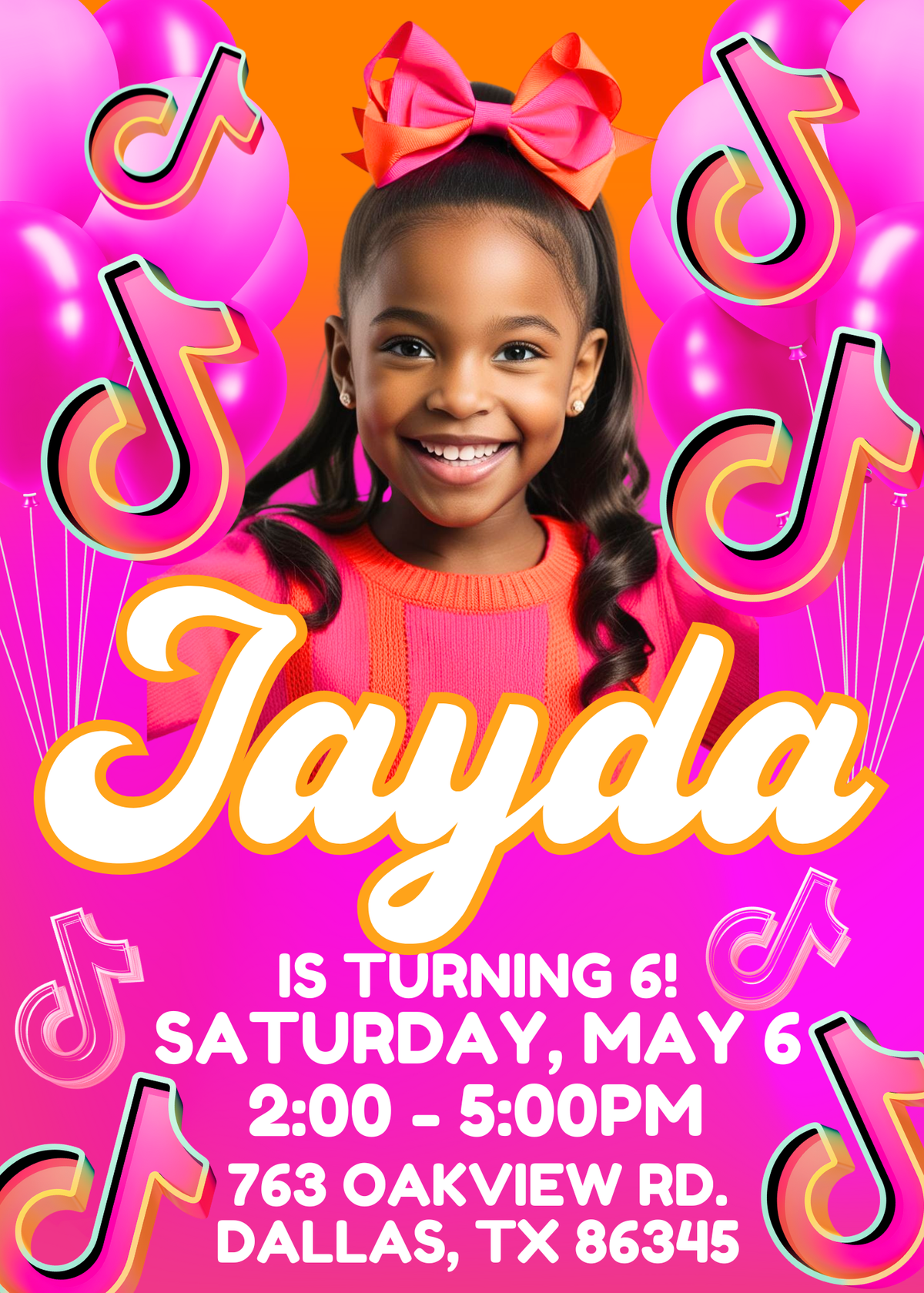 Custom digital invitation for events and celebrations