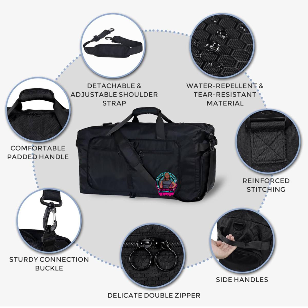 Custom personalized duffle bag