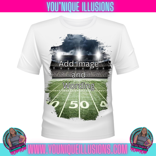 Custom personalized center print football shirt