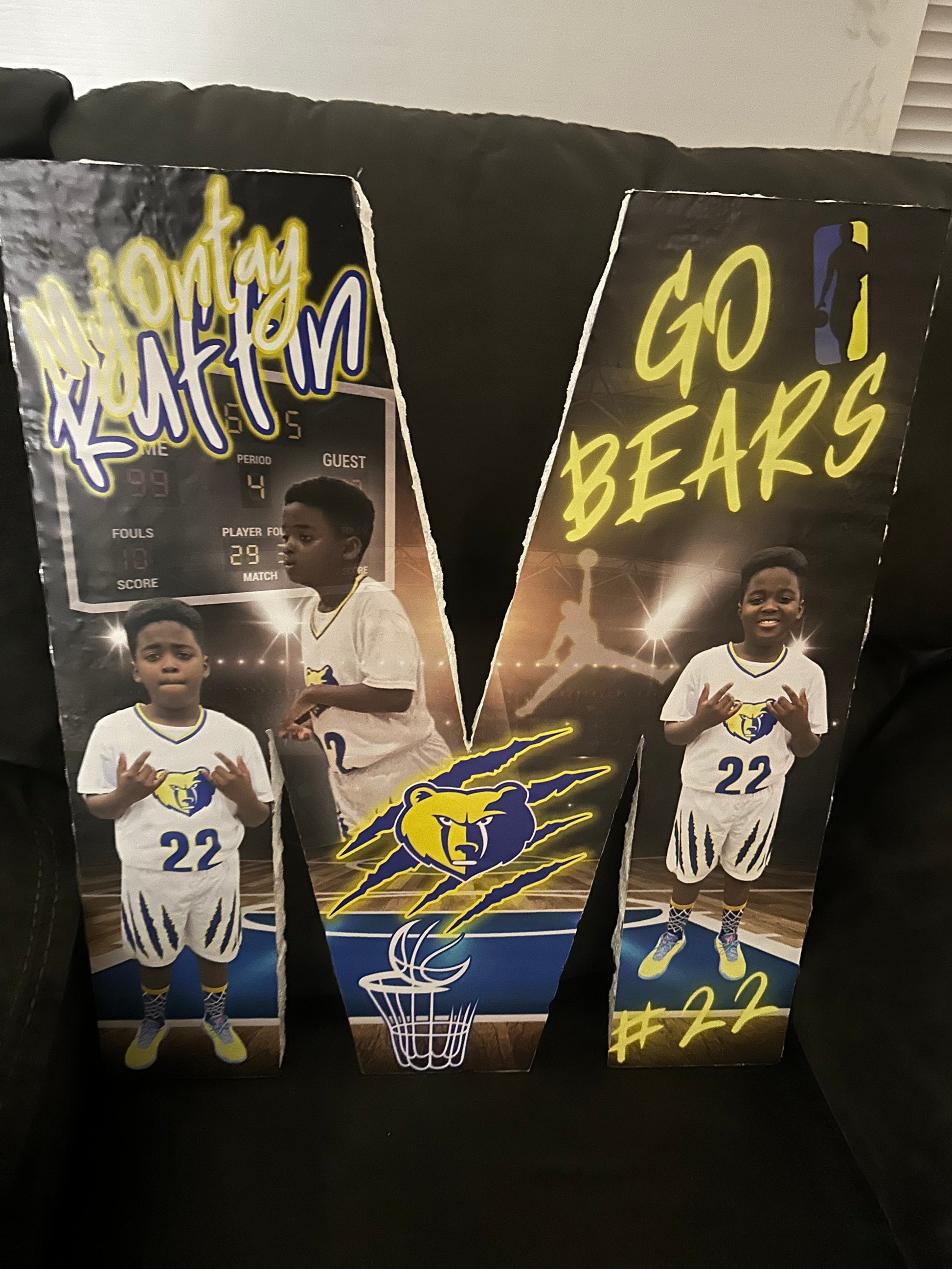Custom personalized game day photo big head cutout