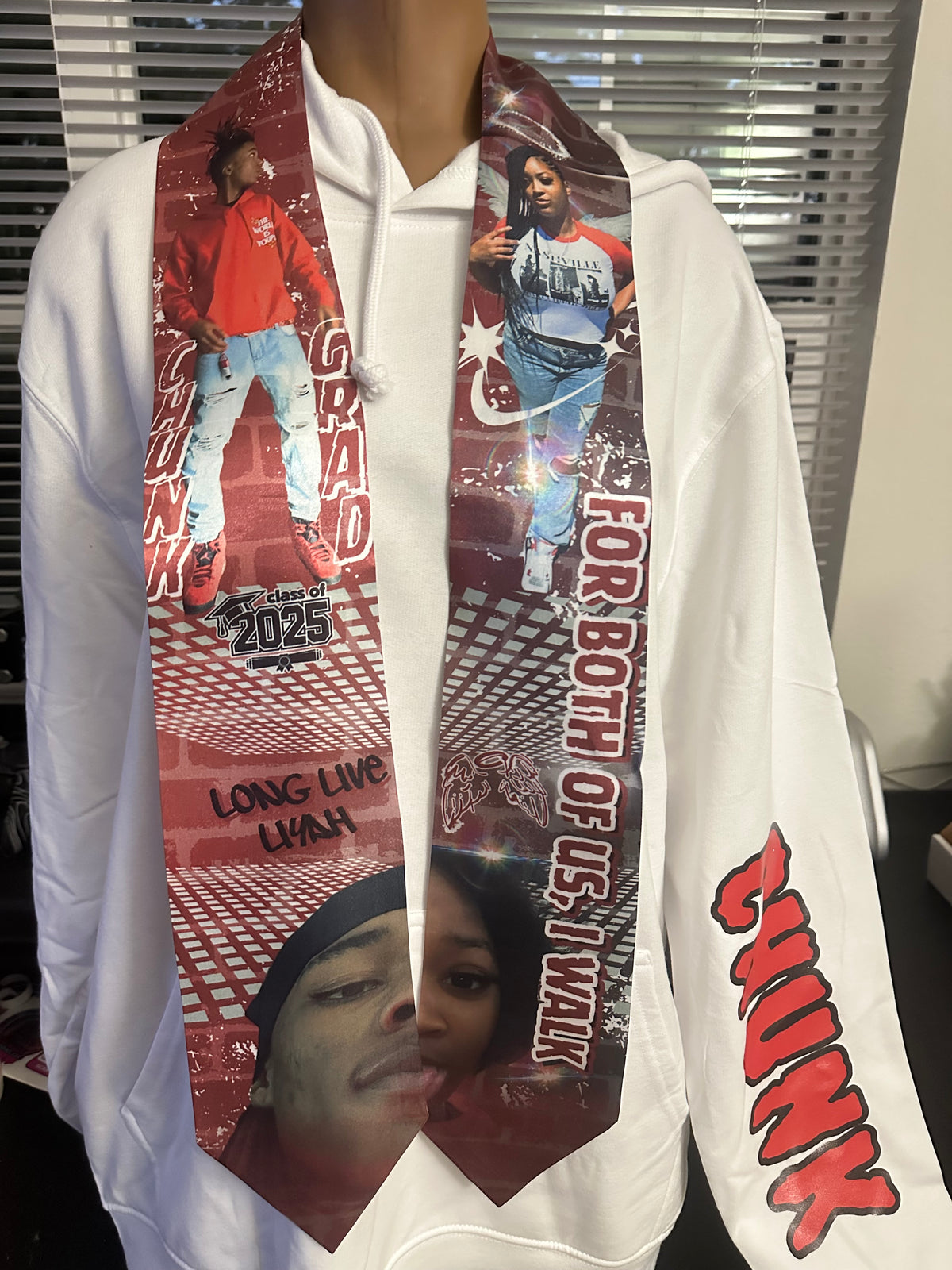 Custom personalized graduation stole for senior