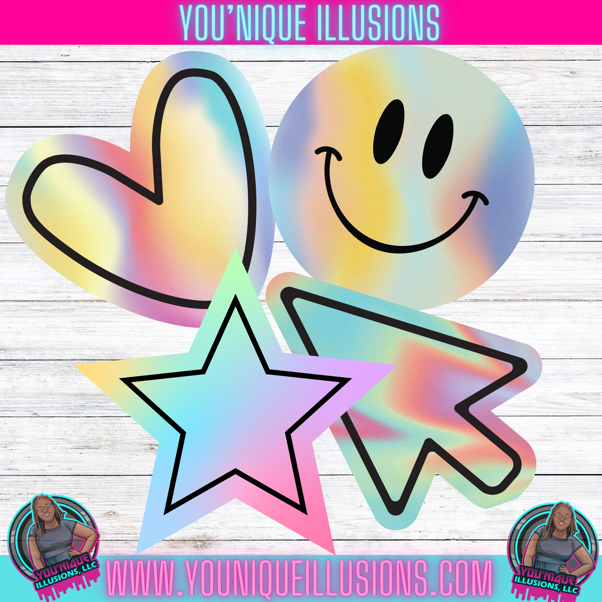 Custom holographic die cut vinyl sticker
