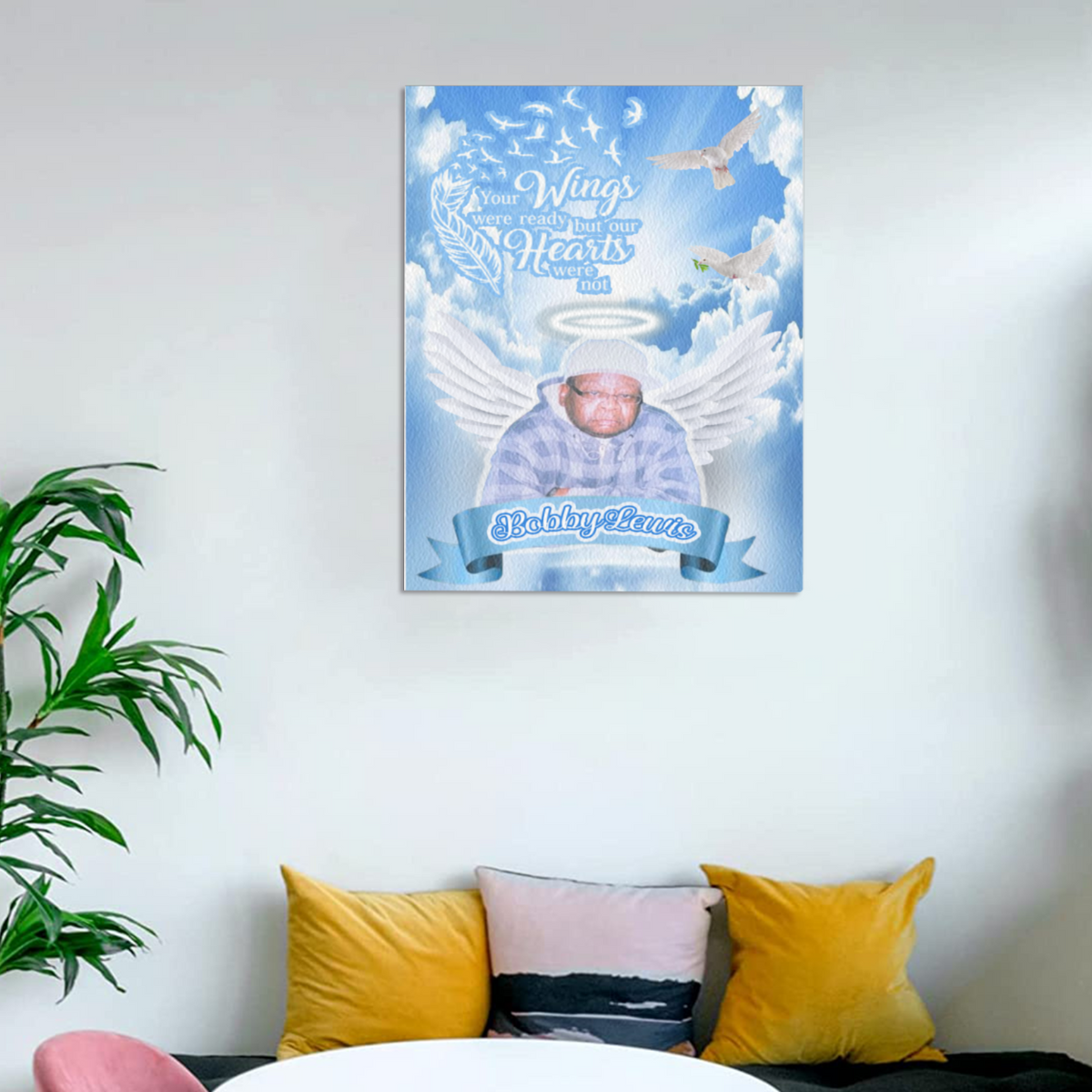 Custom memorial photo canvas personalized remembrance wall art