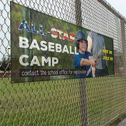 Custom outdoor mesh vinyl banner for sports and events