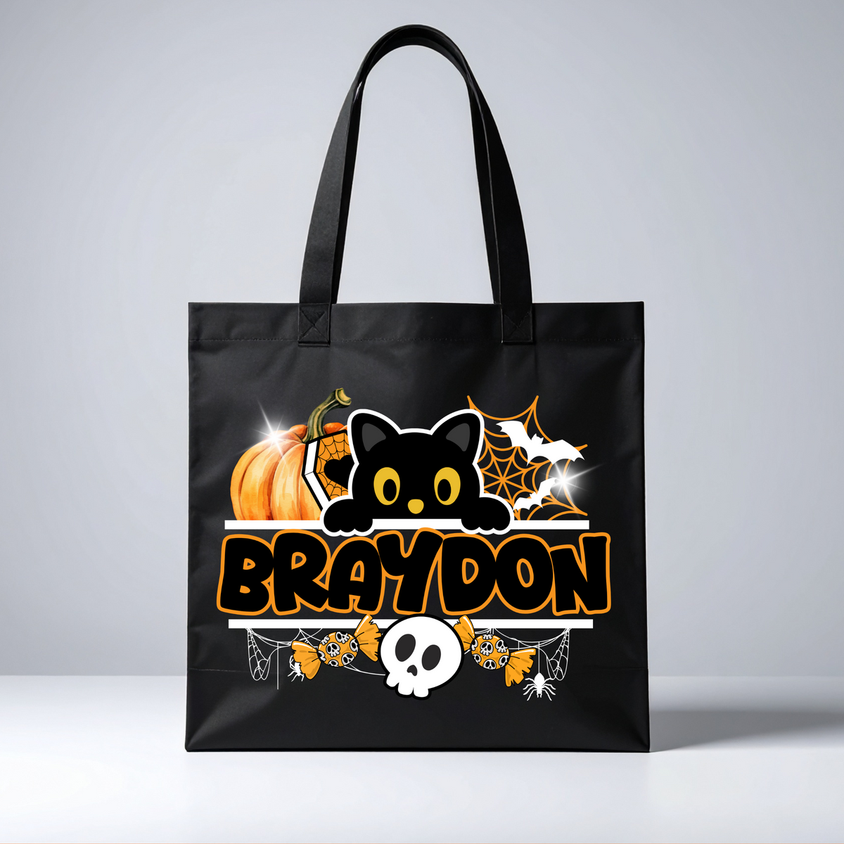 Custom personalized name trick or treat bag