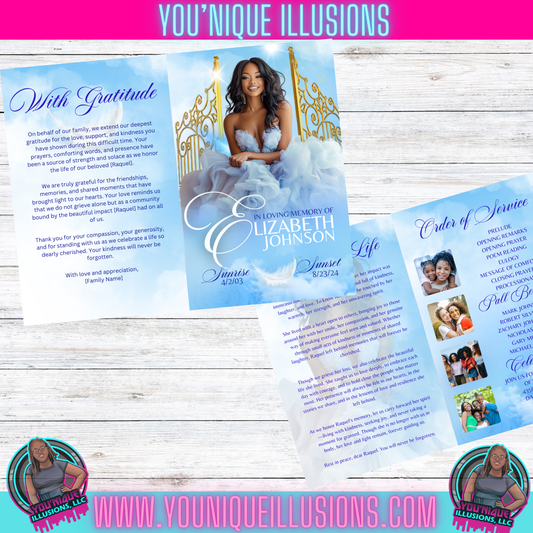 Custom memorial obituary program