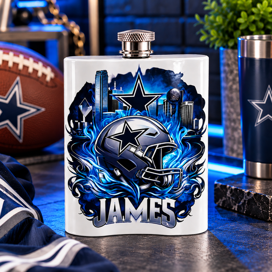 Custom flask gift with personalized design, alternate product view