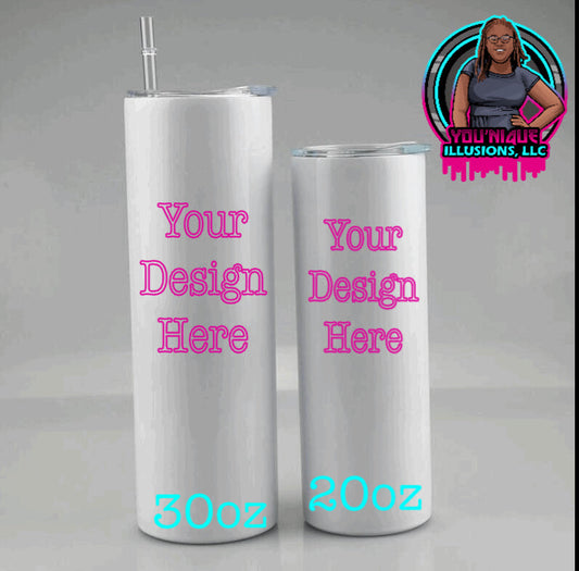 Personalized 20 oz or 30 oz tumbler with custom photo and text