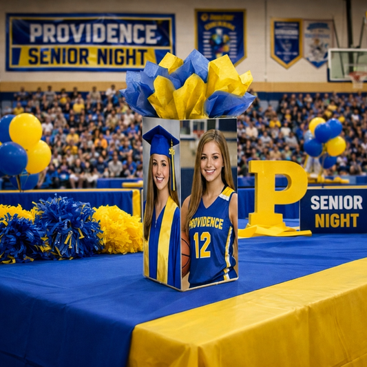 Custom photo centerpiece for graduation and events