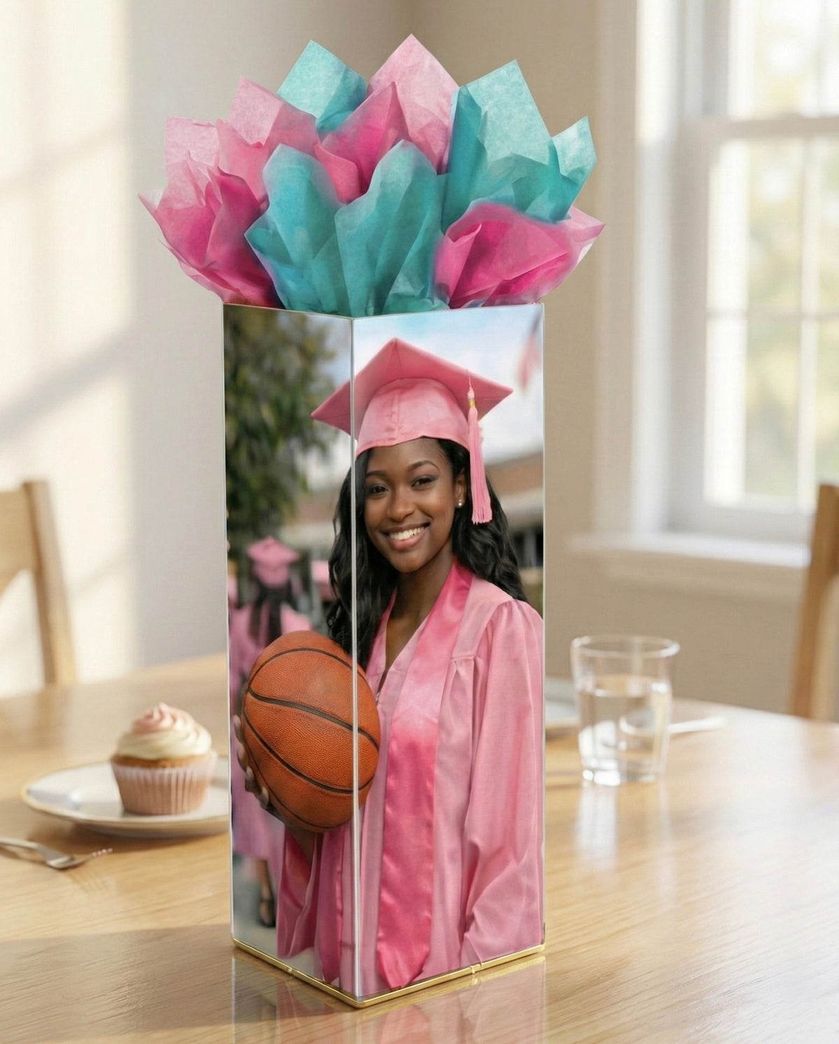 Custom photo centerpiece for graduation and events