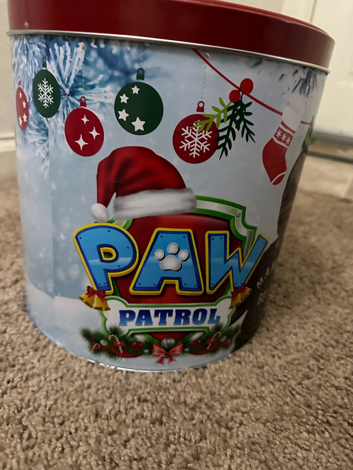 Custom personalized popcorn tin for gifts and celebrations