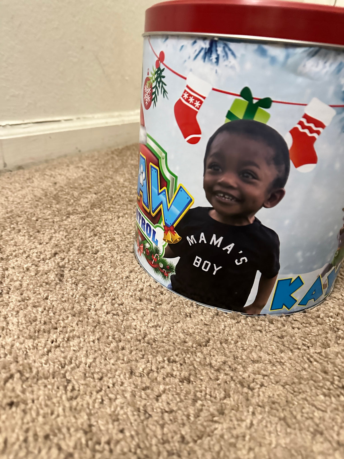 Custom personalized popcorn tin for gifts and celebrations