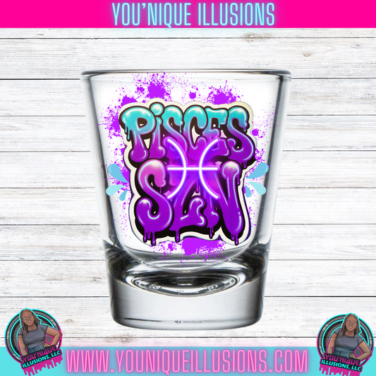 Custom personalized shot glass for parties and events