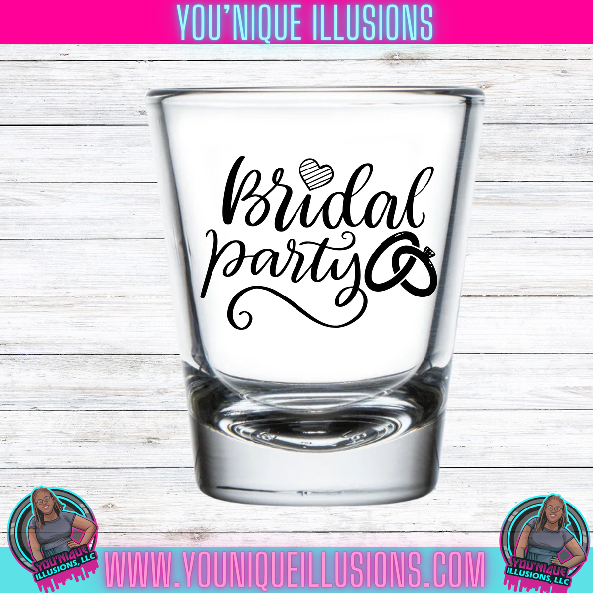 Custom personalized shot glass for parties and events