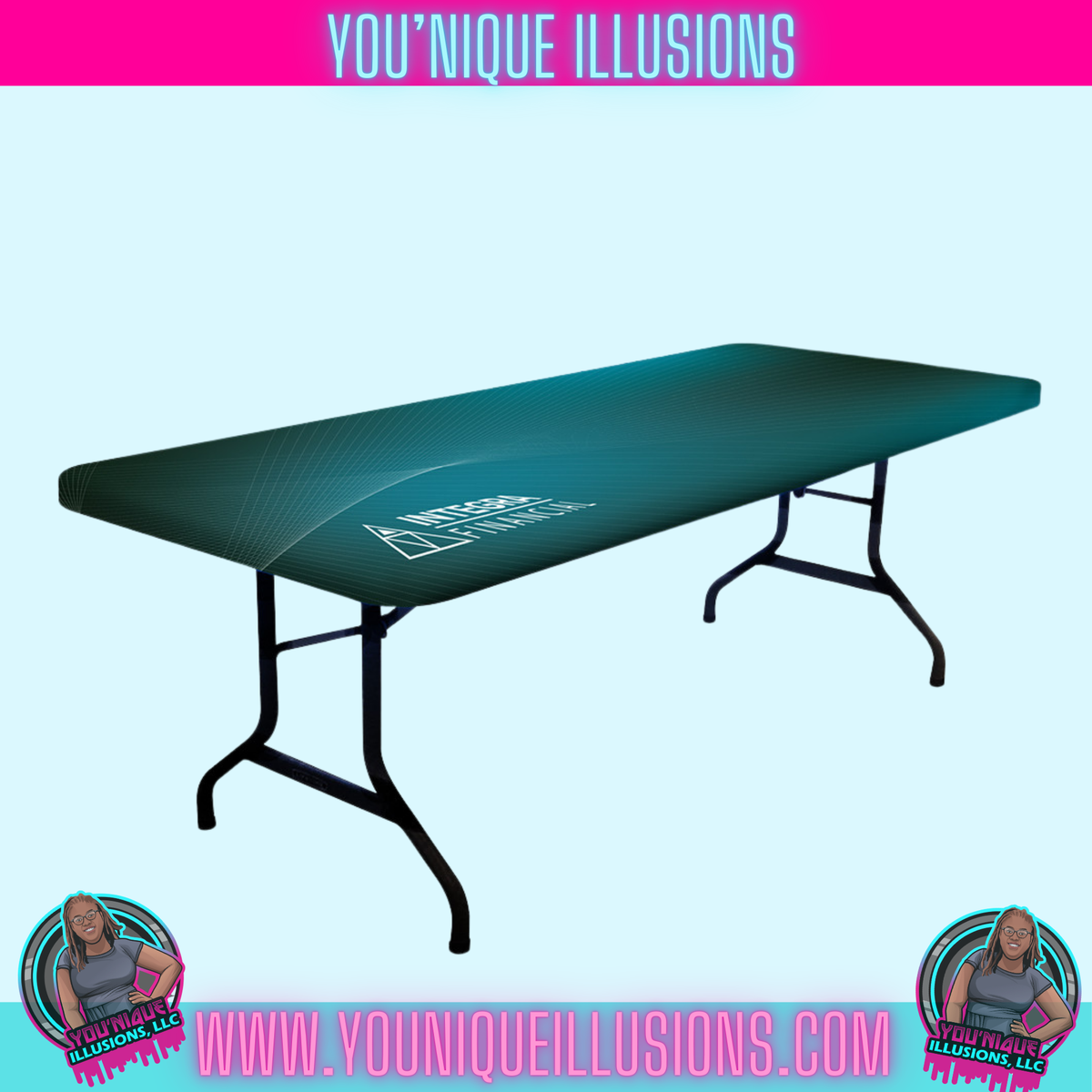 Custom branded table cap for business and vendor events