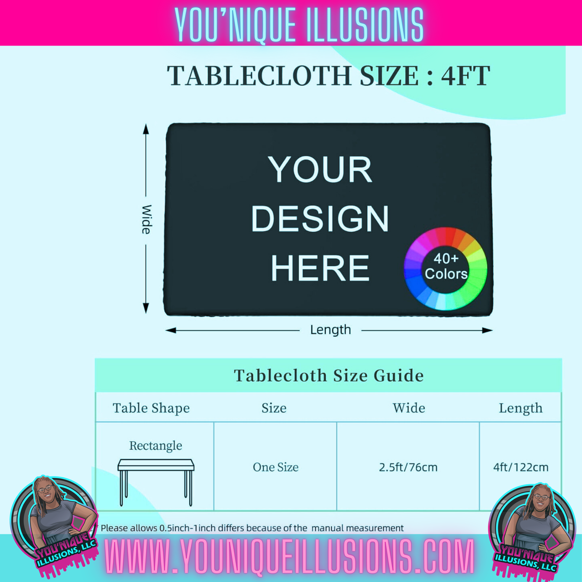 Custom branded table cap for business and vendor events