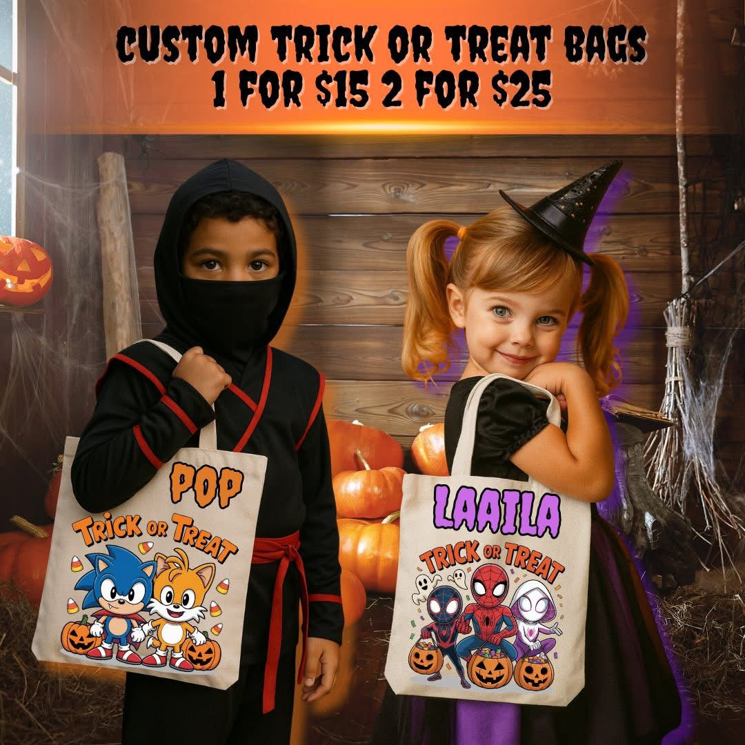 Custom personalized trick or treat bag