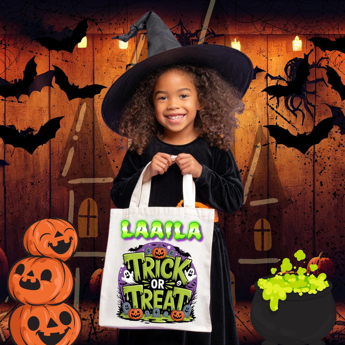 Custom personalized trick or treat bag