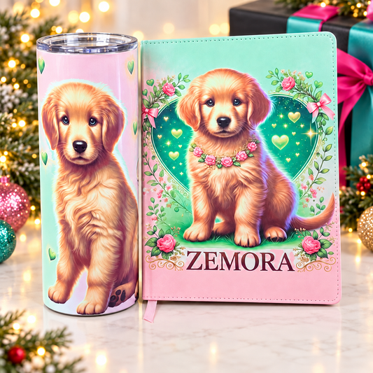 Personalized matching tumbler and journal gift set
