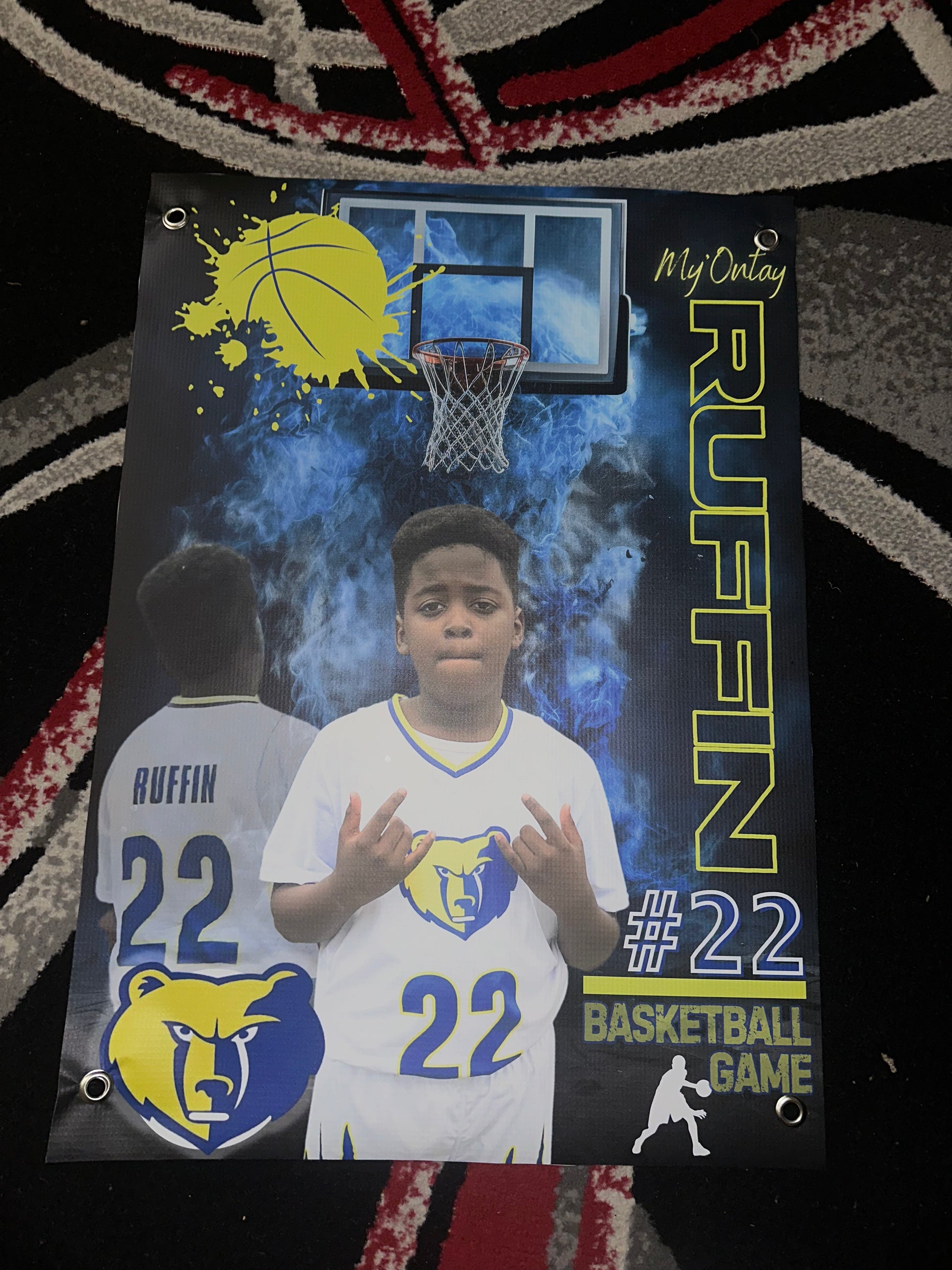 Custom personalized vinyl banner for events and sports
