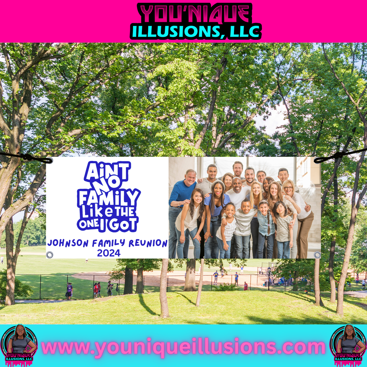 Custom personalized vinyl banner for events and sports