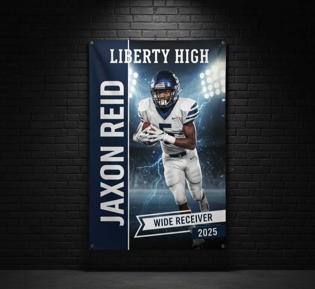 Custom personalized vinyl banner for events and sports