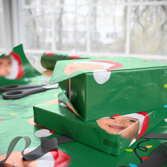 Custom personalized wrapping paper for holidays and parties
