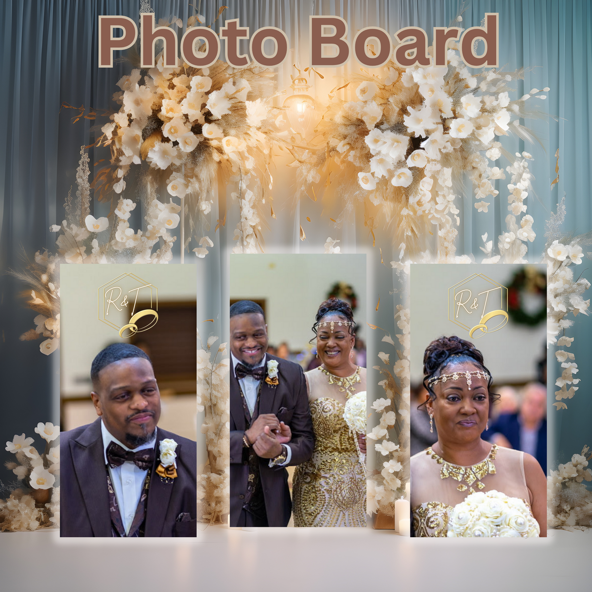 Custom event photo board for weddings and celebrations