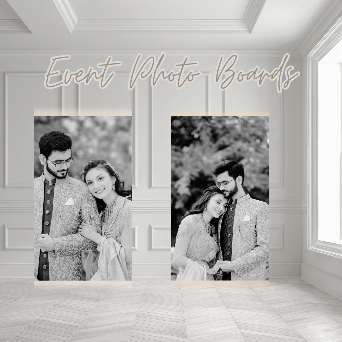 Custom event photo board for weddings and celebrations