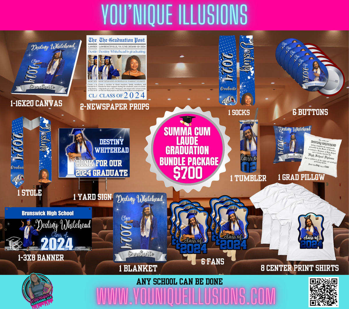 Custom graduation bundle personalized for senior celebrations