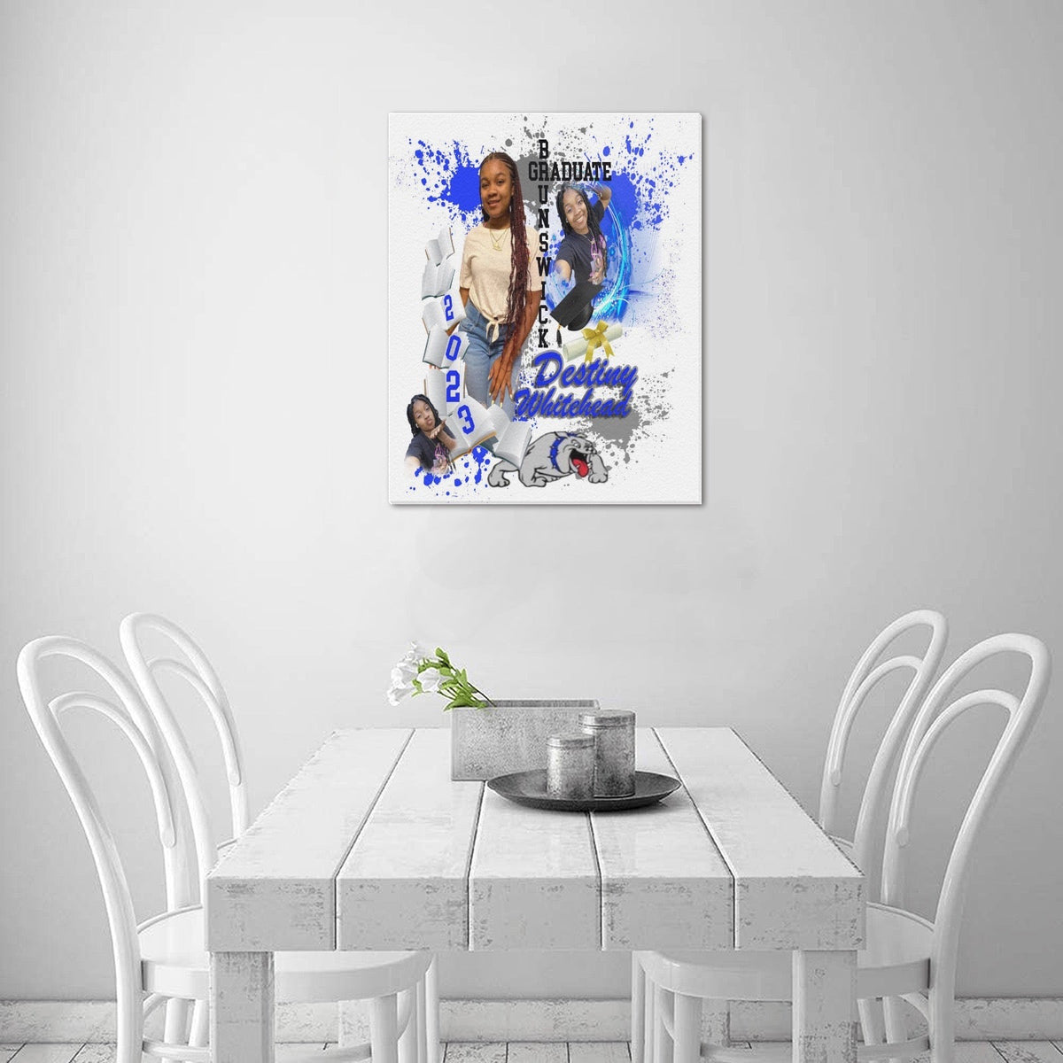 Custom graduation photo canvas personalized for senior