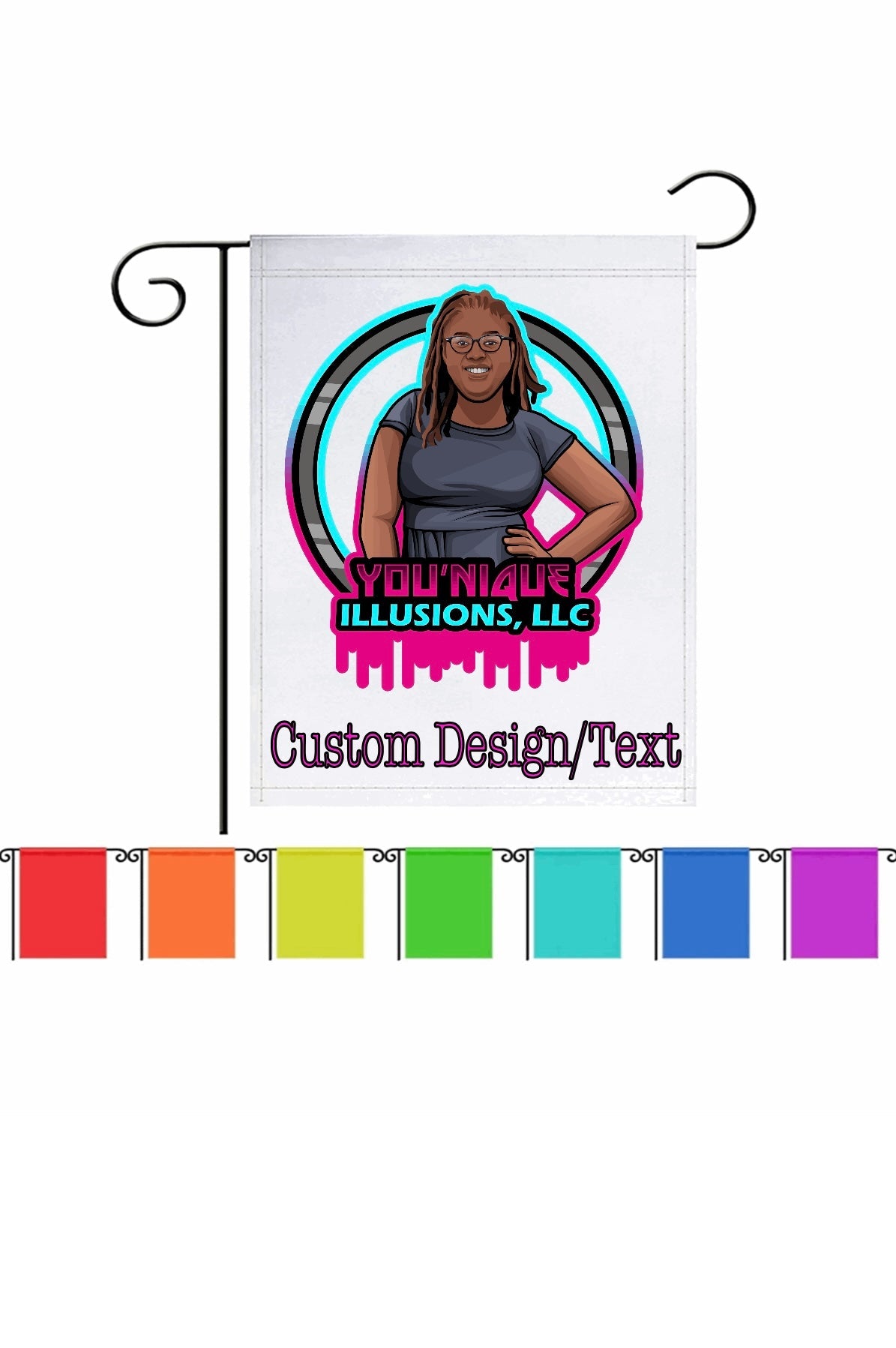 Custom personalized garden flag 12x18 inches with photo and text