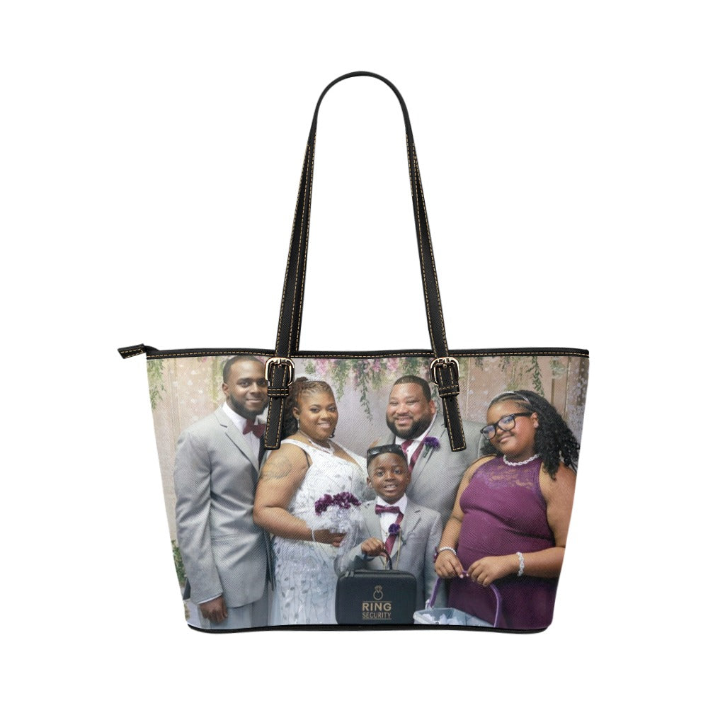 Large leather tote bag