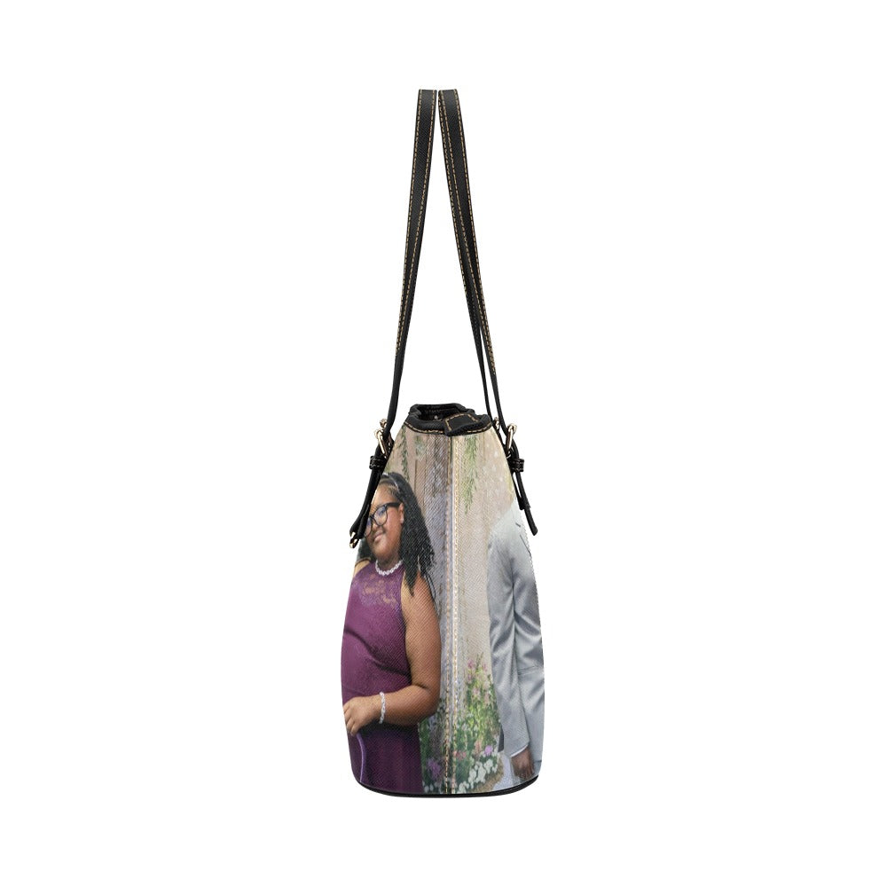 Large leather tote bag