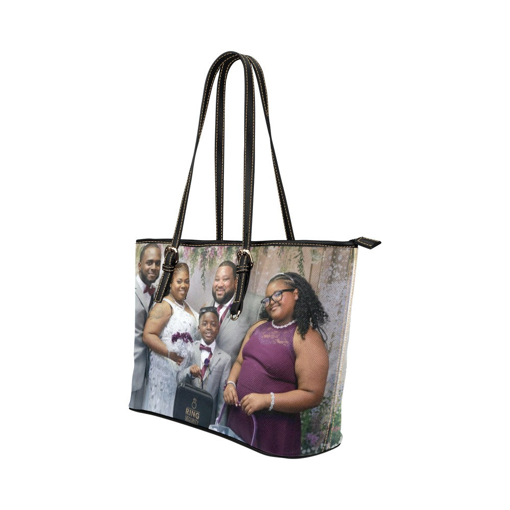 Large leather tote bag
