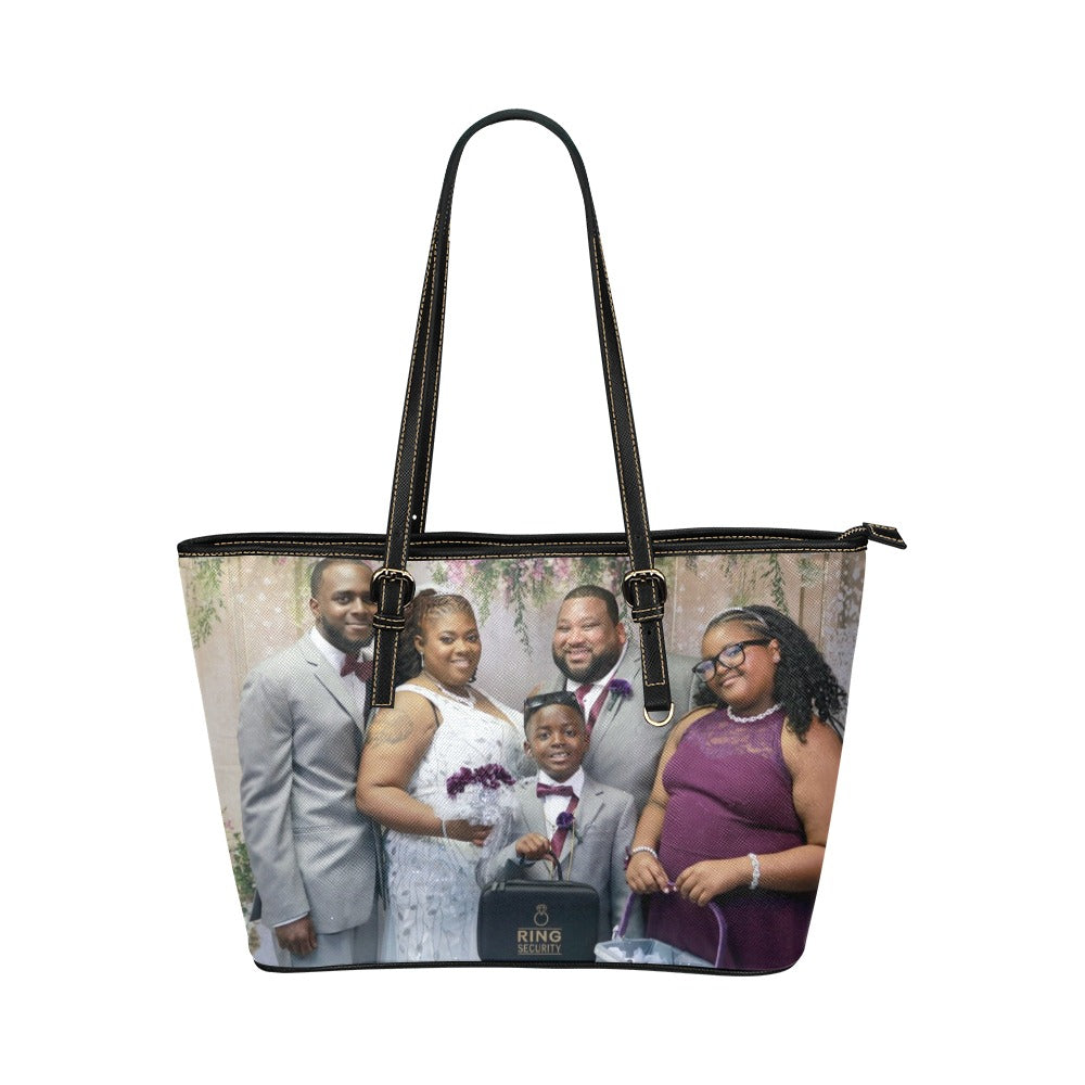 Large leather tote bag