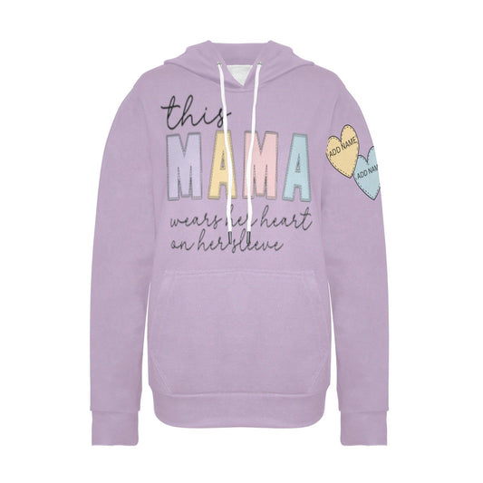 This Mama wears her heart on her sleeve personalized shirt