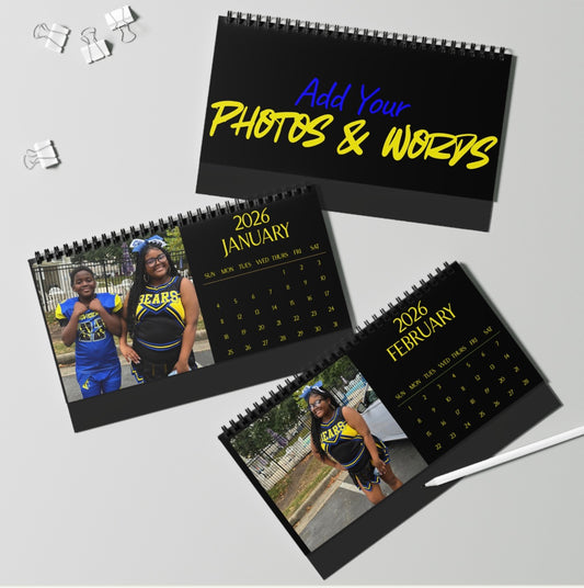Personalized custom photo spiral desktop calendar