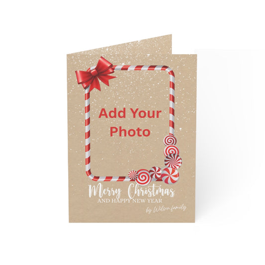 Personalized holiday greeting card with photo