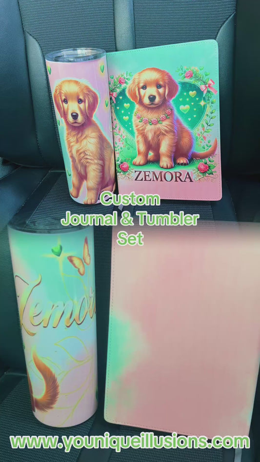 Custom Tumbler & Matching Journal Set | Personalized Gift