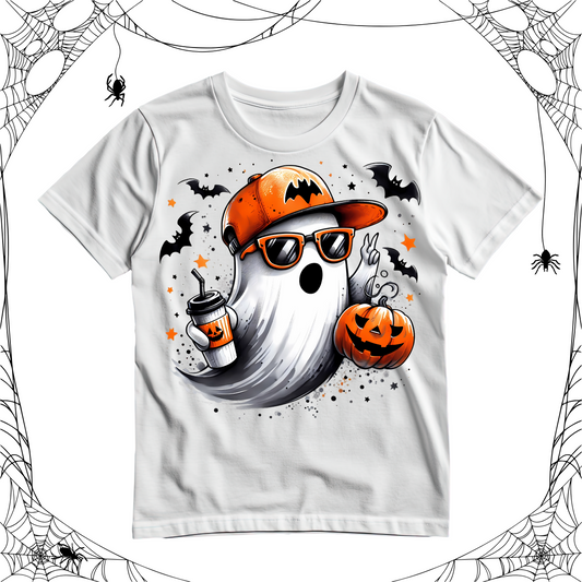 Too Cool to Boo Halloween ghost tee