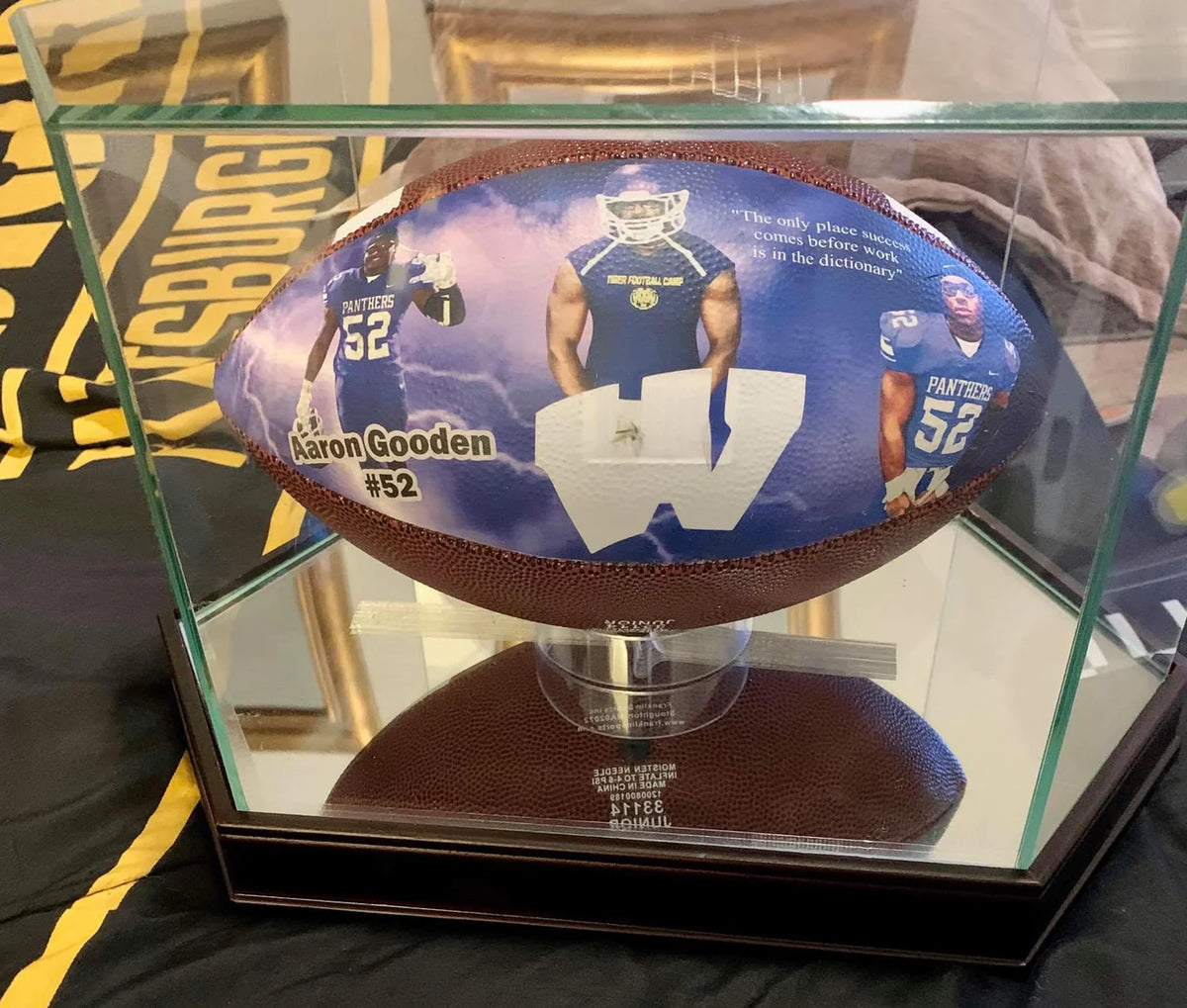 Custom personalized football display ball sports keepsake