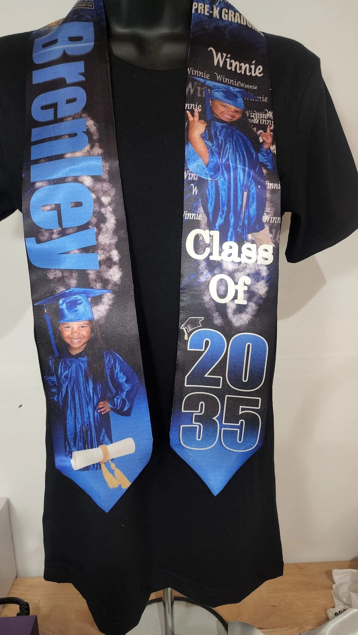 Custom personalized graduation stole for senior