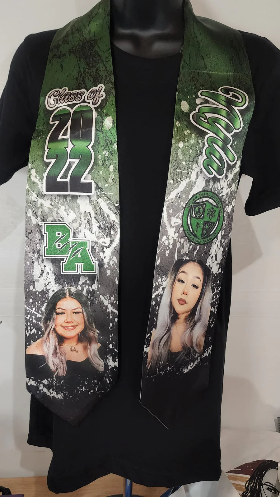 Custom personalized graduation stole for senior