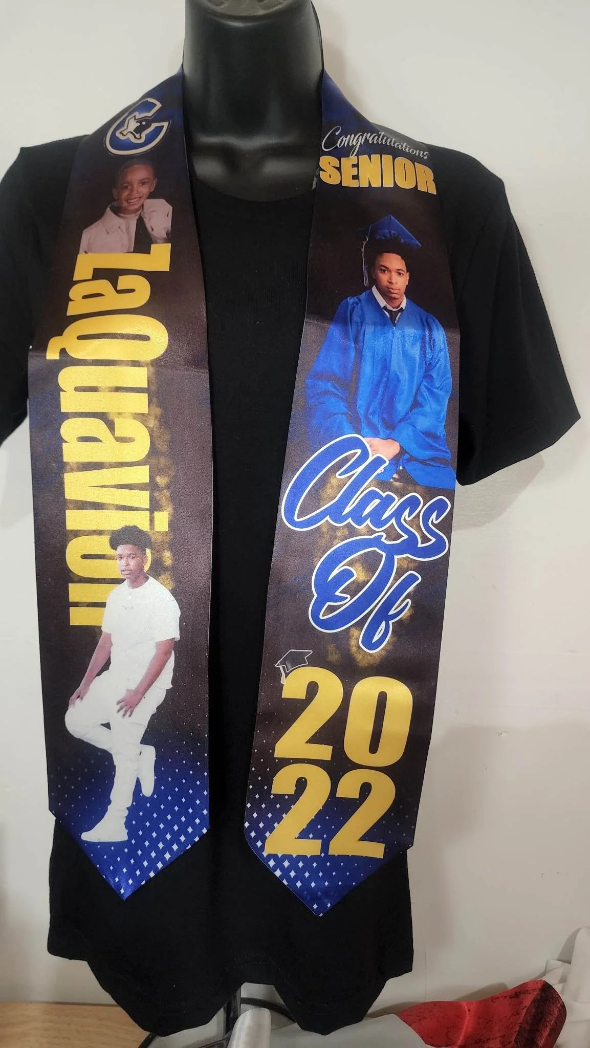 Custom personalized graduation stole for senior