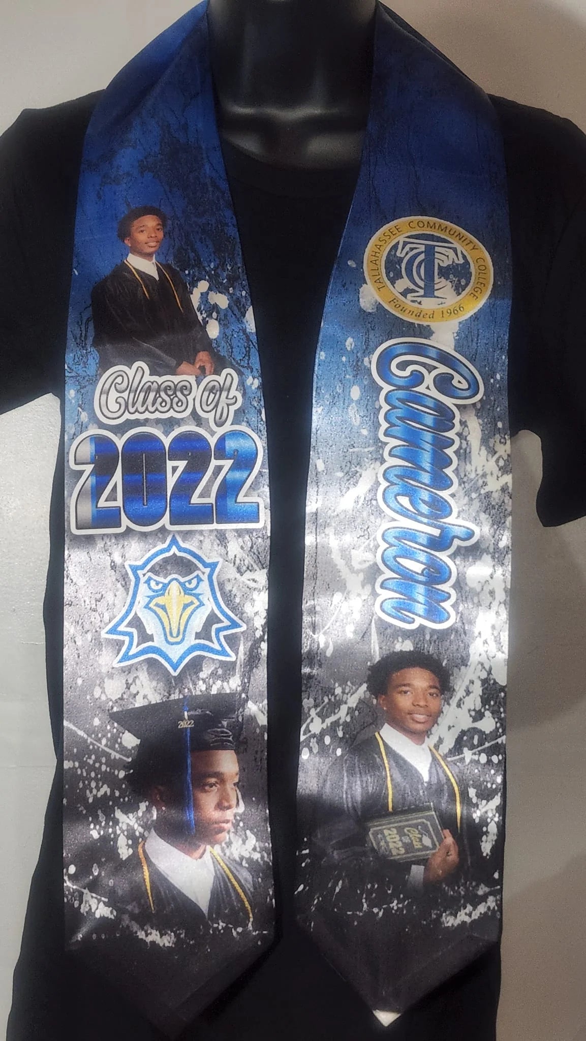 Custom personalized graduation stole for senior