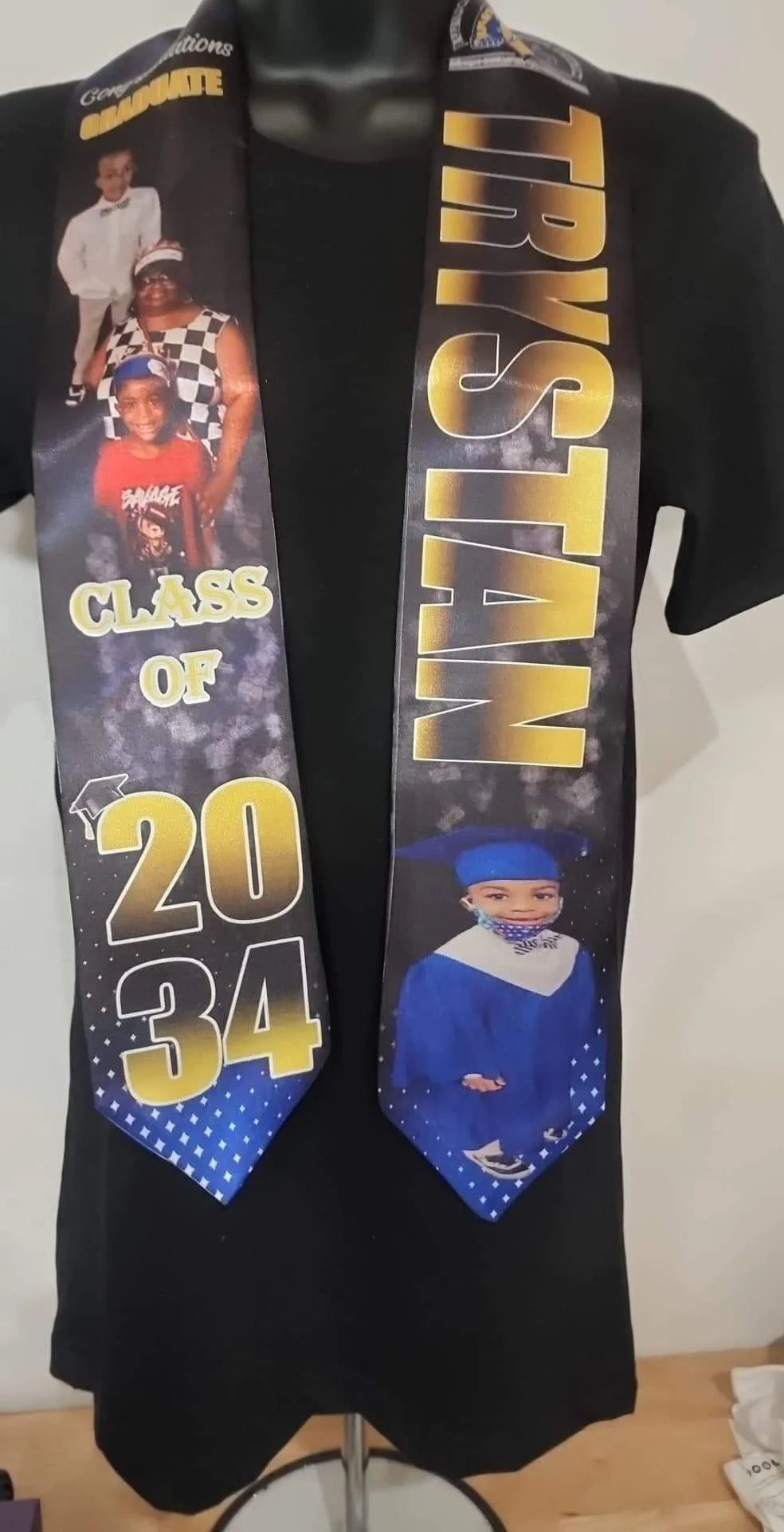 Custom personalized graduation stole for senior