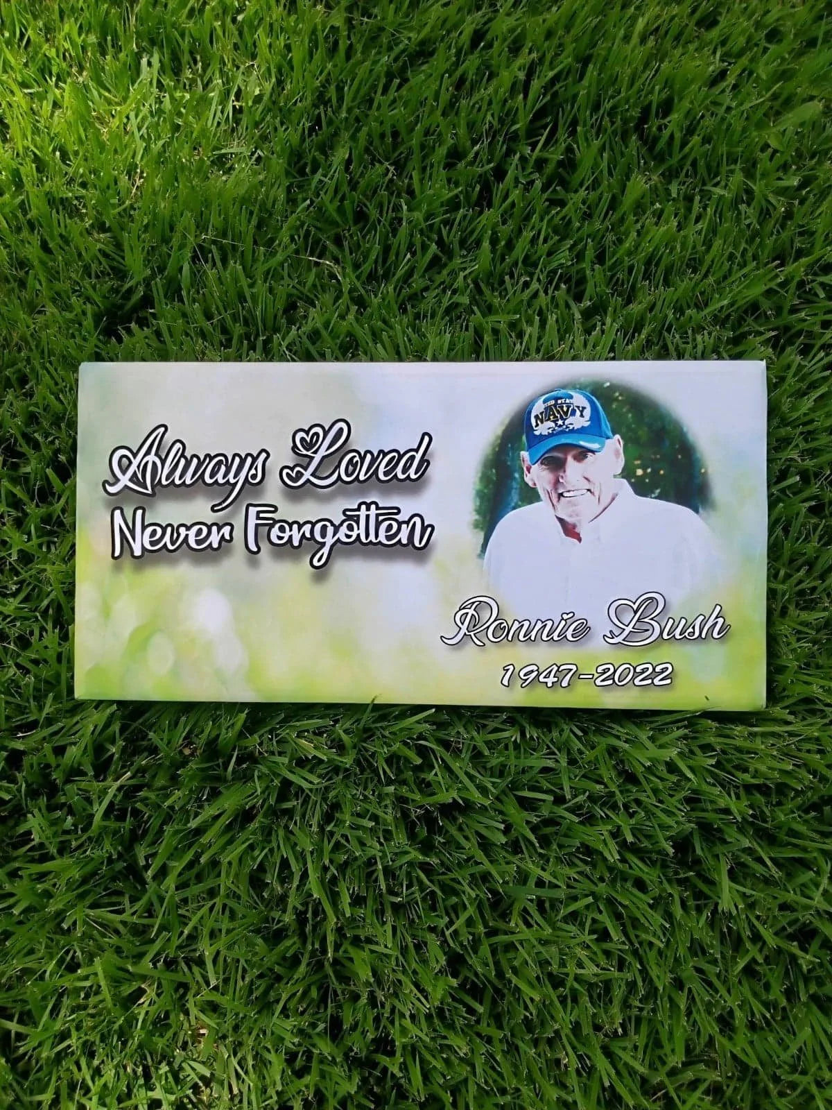 Custom personalized memorial headstone with photo design